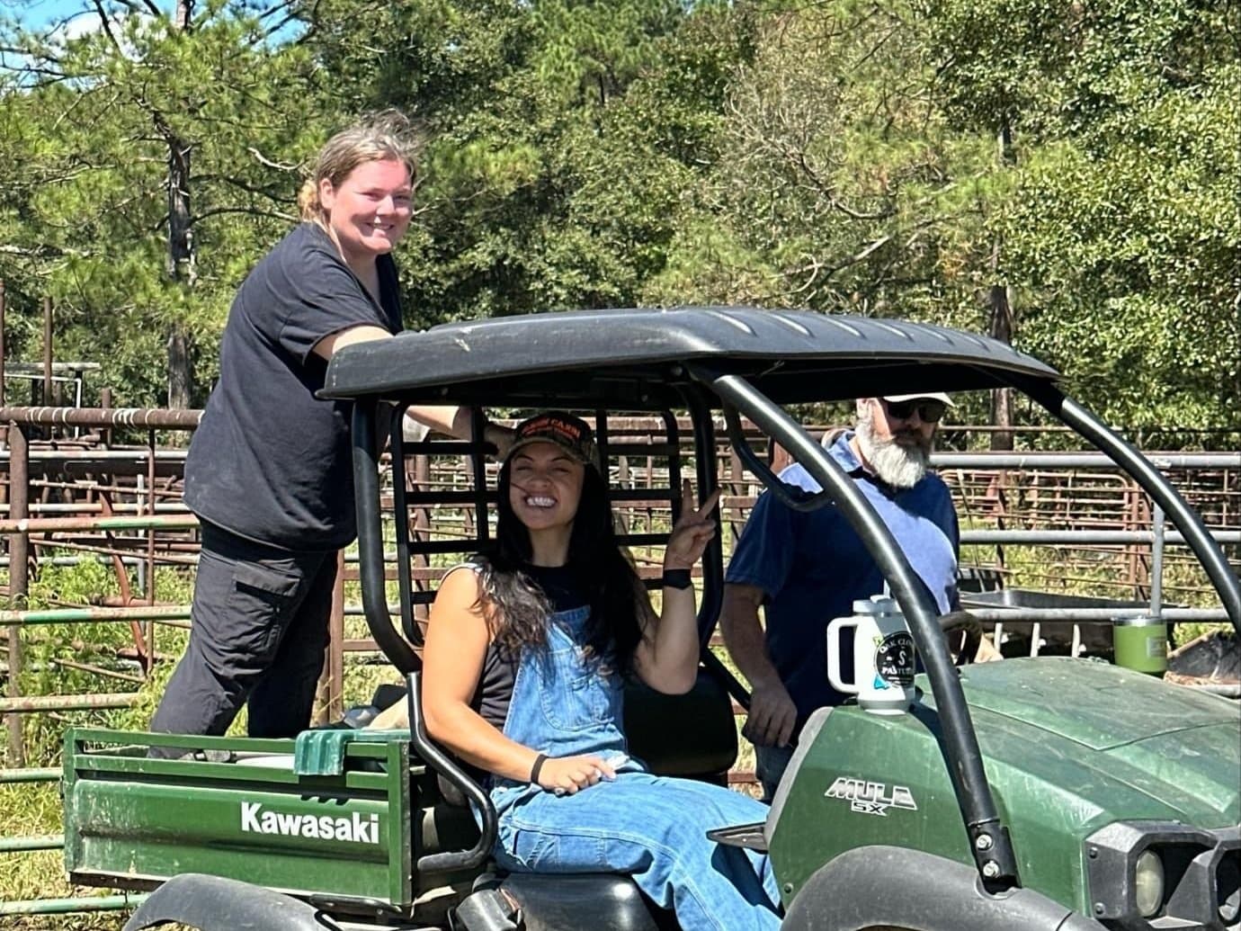 Farmer in utility vehicle